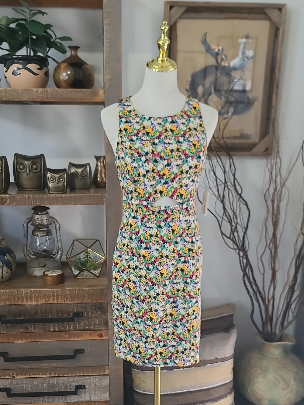 Ronson Floral Cutout Sleeveless Sheath Dress